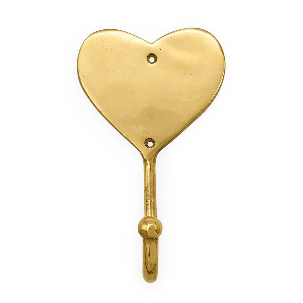 Brass Wall Hook Heart Bowerbird 7014