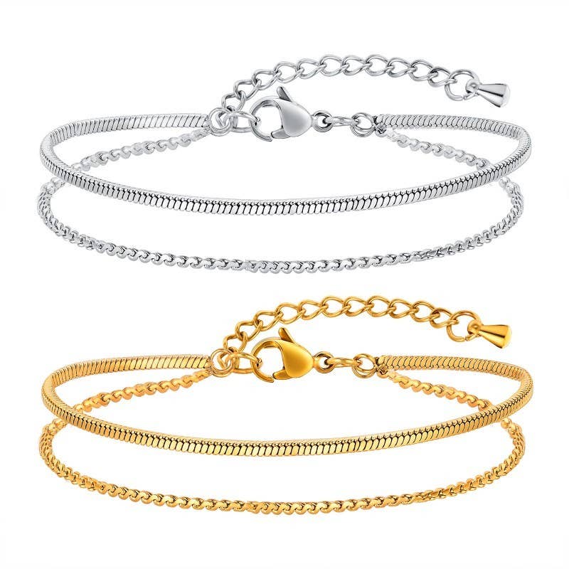 
                  
                    Double Chain Lobster Clasp Bracelet
                  
                