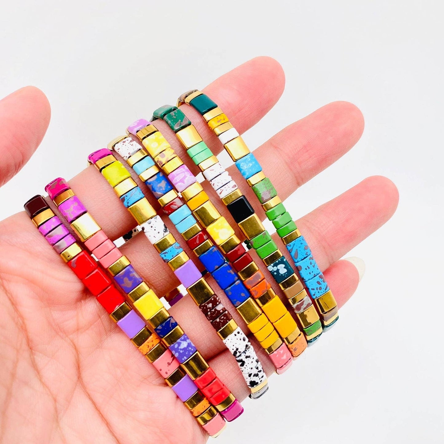 
                  
                    5mm Glass TILA Beaded Elastic Bracelets
                  
                