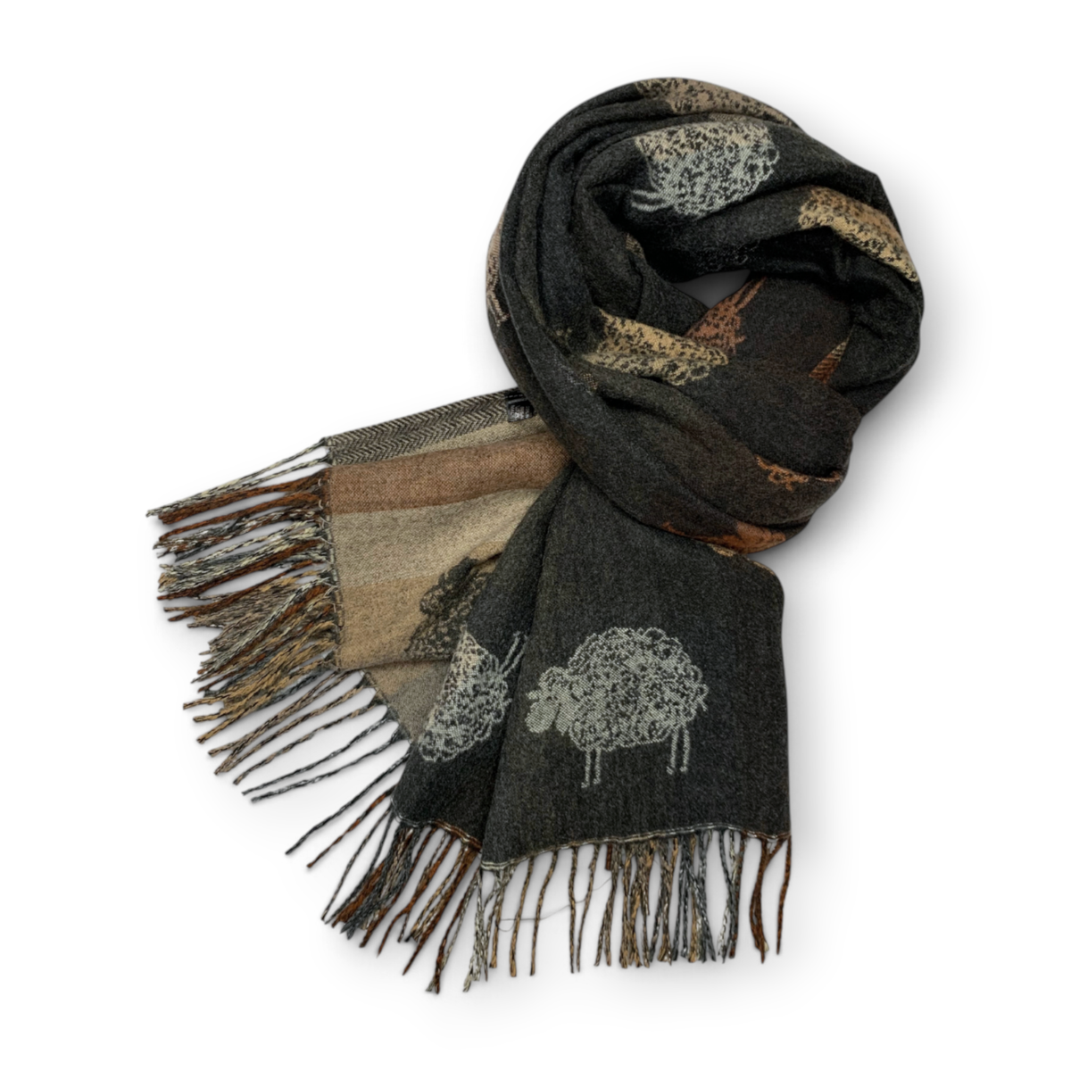 
                  
                    Sheep Reversible Wool Blend Winter Scarf
                  
                