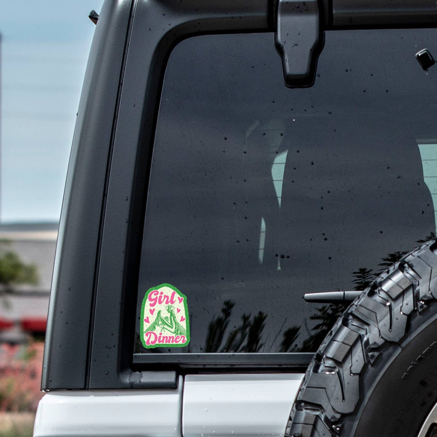 
                  
                    Praying Mantis Girl Dinner Sticker
                  
                
