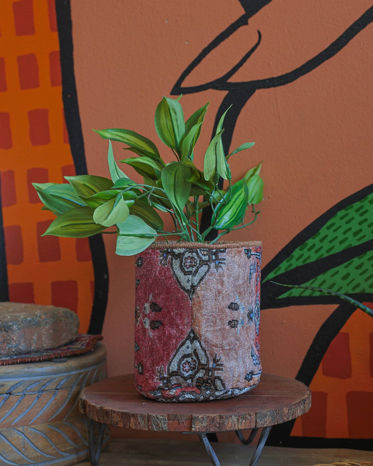 
                  
                    Vintage Rug Pattern Plant/Storage Basket
                  
                