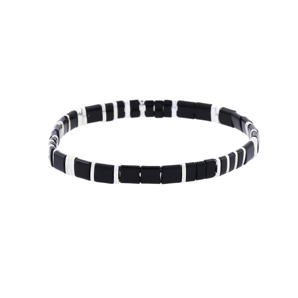 
                  
                    Glass TILA + Hematite Beaded Elastic Bracelets (Collection B)
                  
                