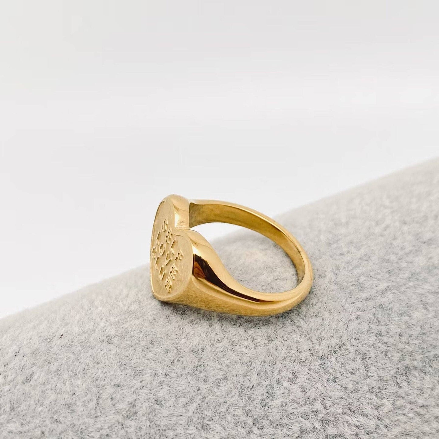 
                  
                    "SELF LOVE CLUB" Embossed Heart Ring
                  
                