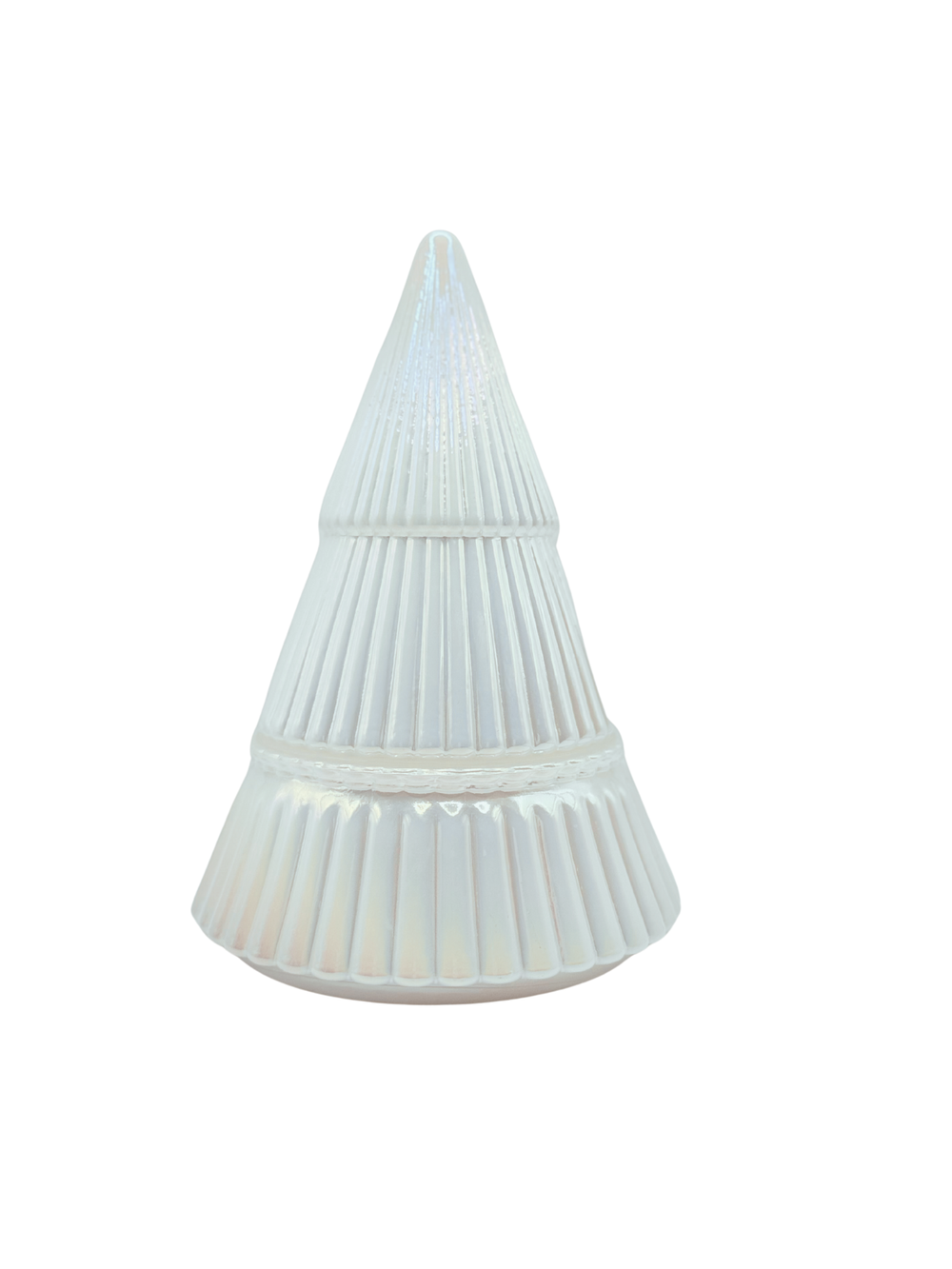 Winter Wonderland White Glass Tree Veseel Candle: 9oz