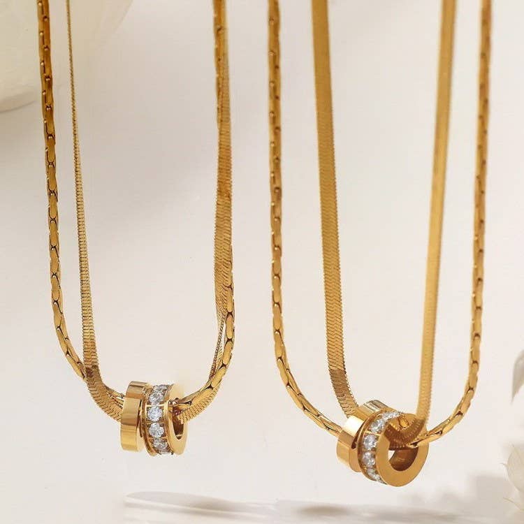 
                  
                    Layered Barrel Beads Necklace
                  
                