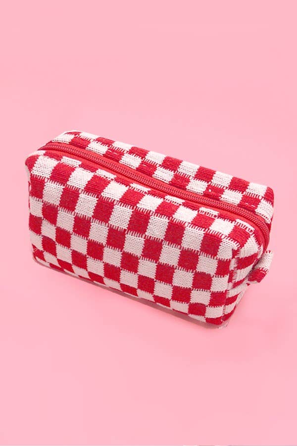
                  
                    Knit Checkered Zip Pouch
                  
                