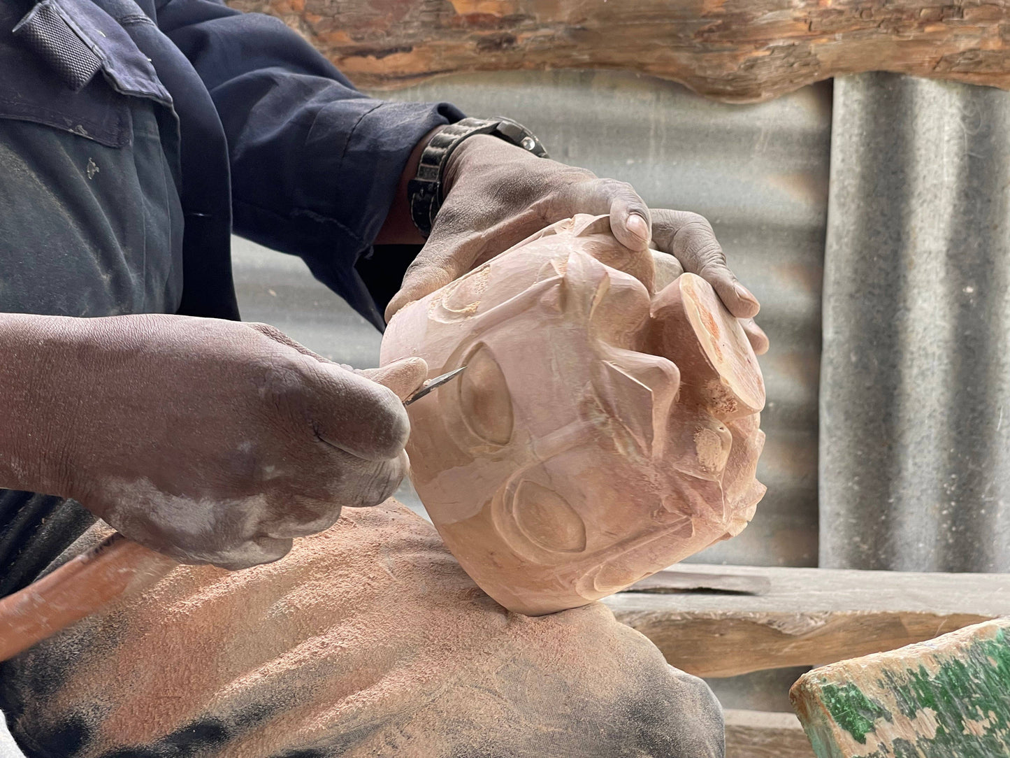 
                  
                    Soapstone Floral Blue Trinket Box
                  
                