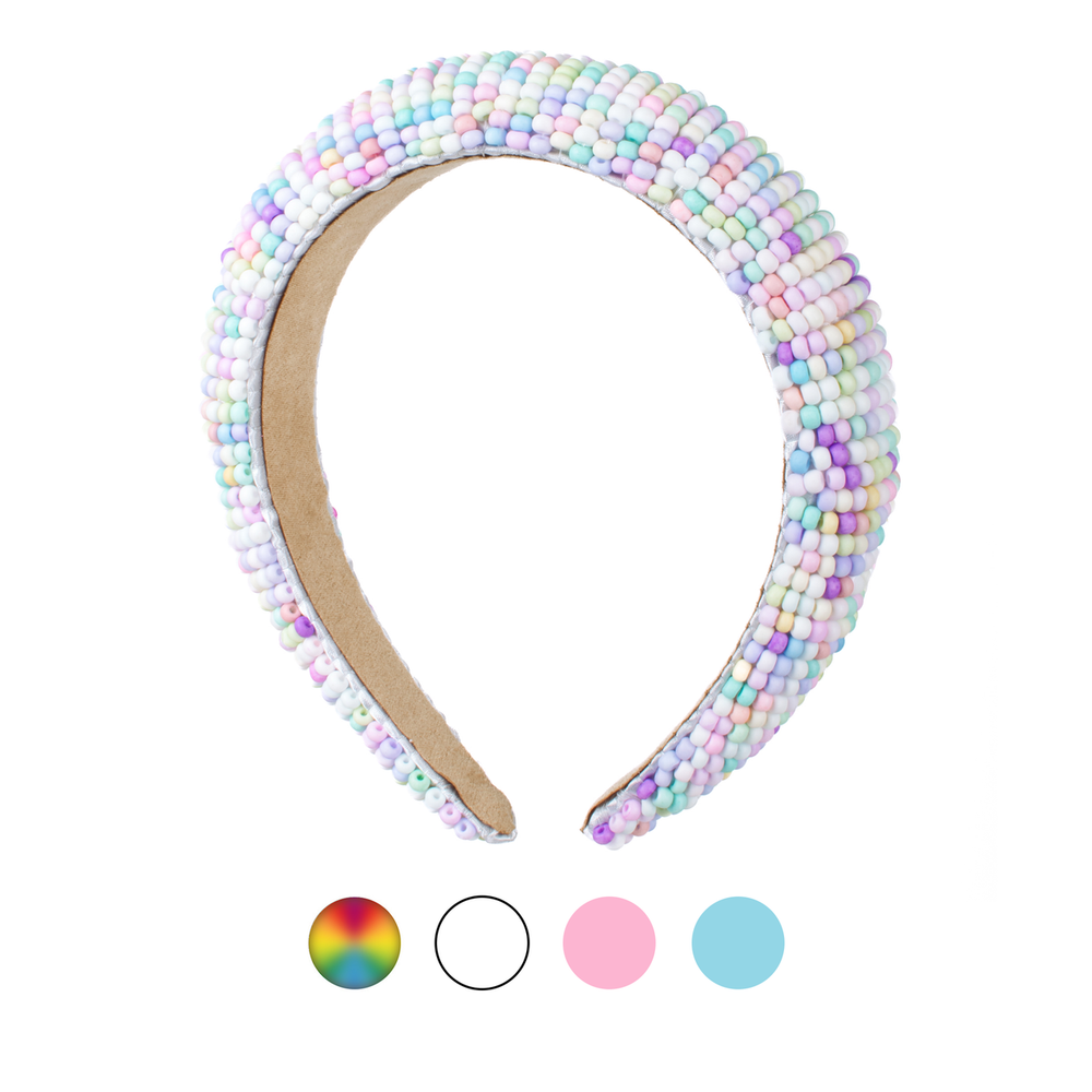 Ceramic Beaded Headband in Pastel Candy