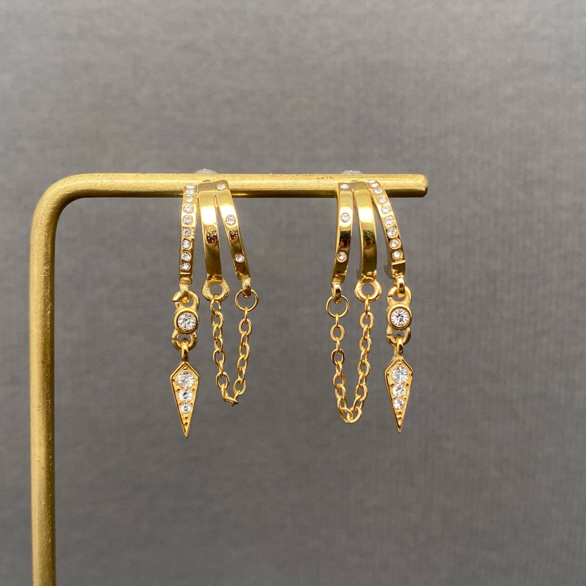
                  
                    Open Back Inlaid Fringe Stud Earrings
                  
                
