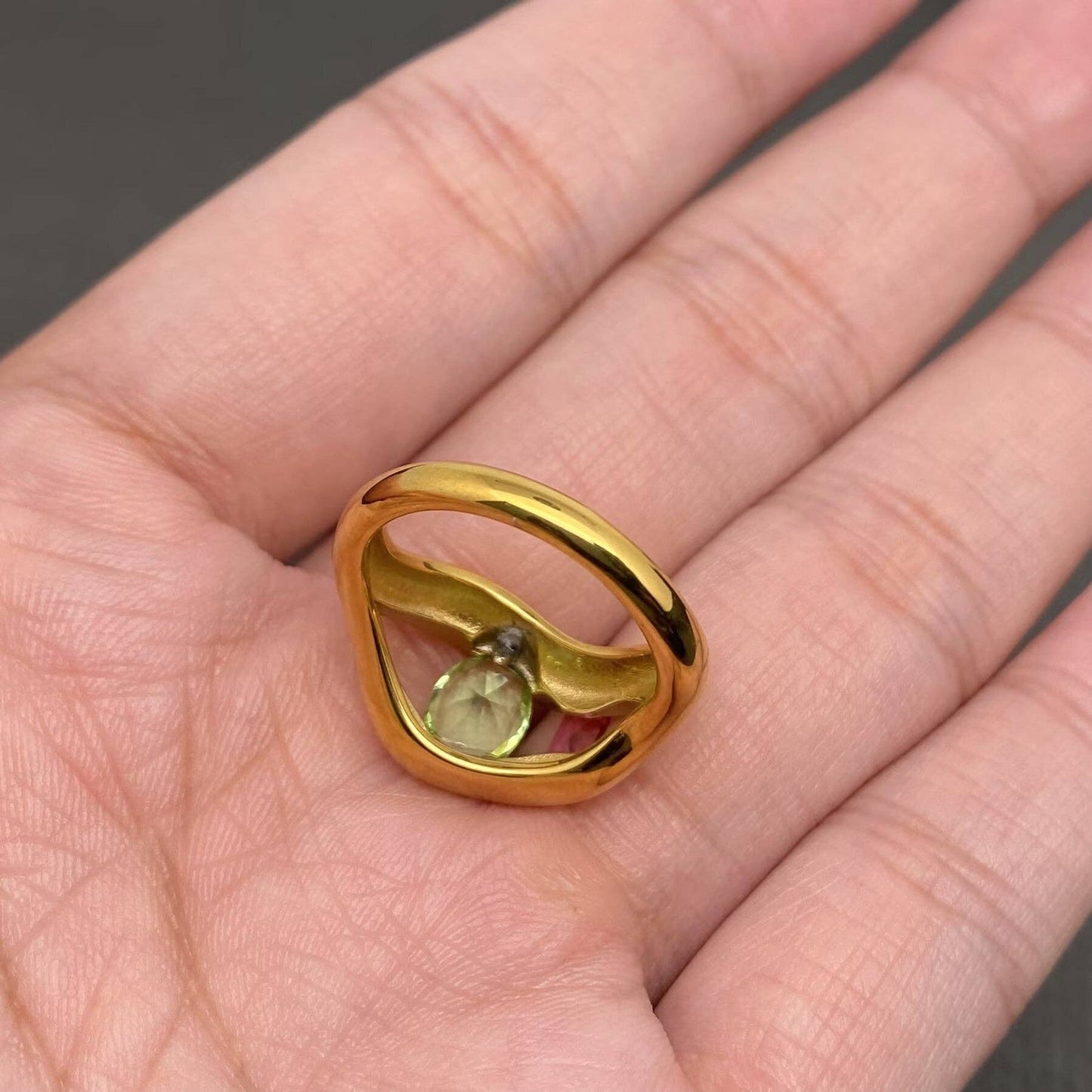 
                  
                    Colorful Zircon Hollow Statement Ring
                  
                