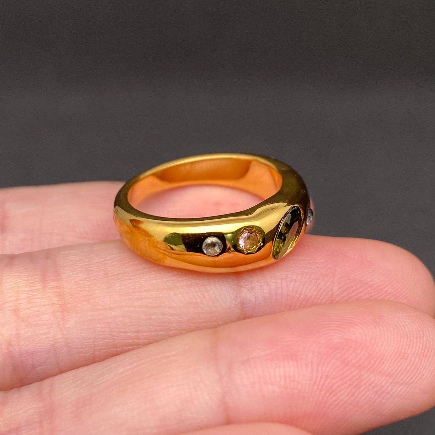 
                  
                    Colored CZ Inlaid Ring
                  
                