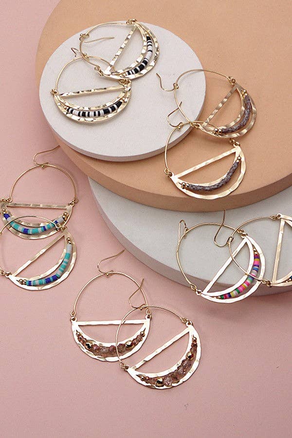 
                  
                    Half Moon Beaded Drop Earrings
                  
                