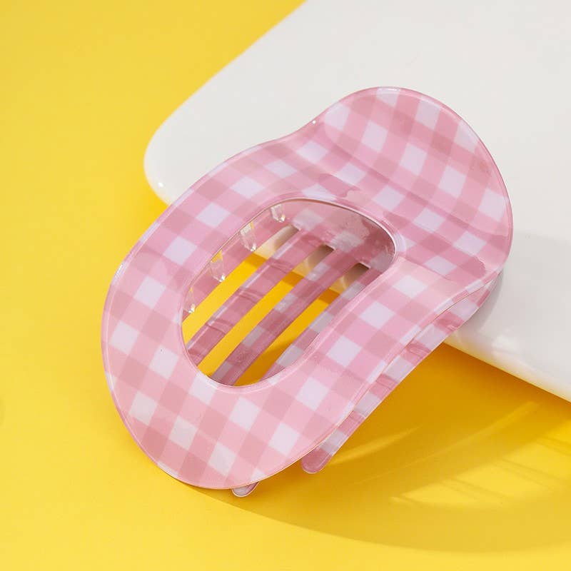 
                  
                    Gingham Lay Flat Oval Hair Claws Clips
                  
                