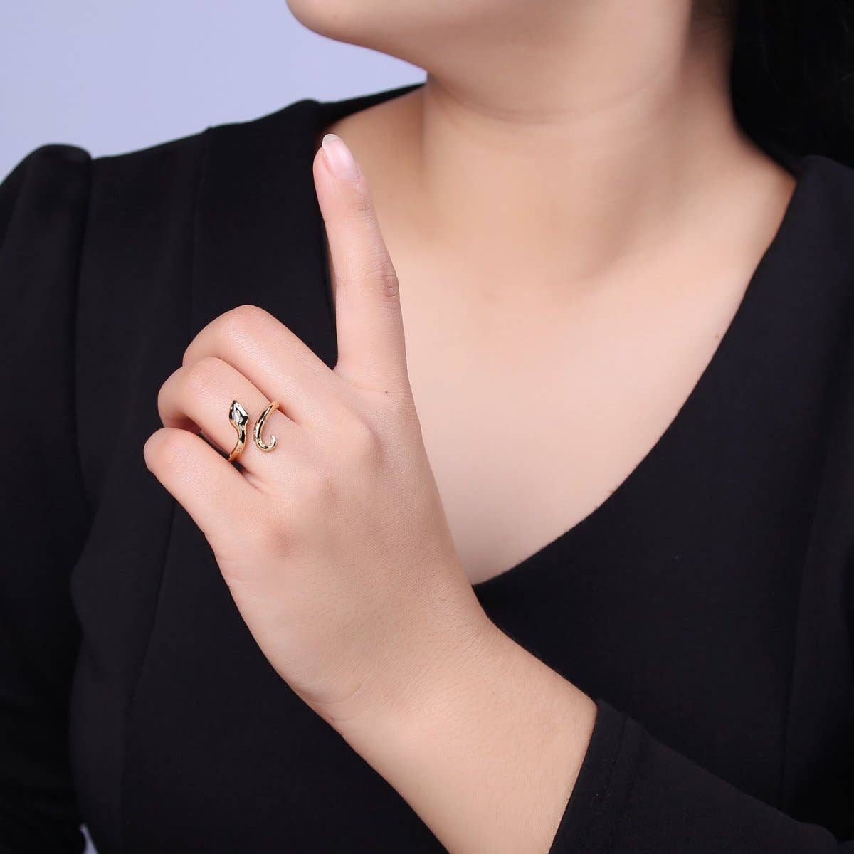 
                  
                    Micro Pave Adjustable Serpent Ring
                  
                