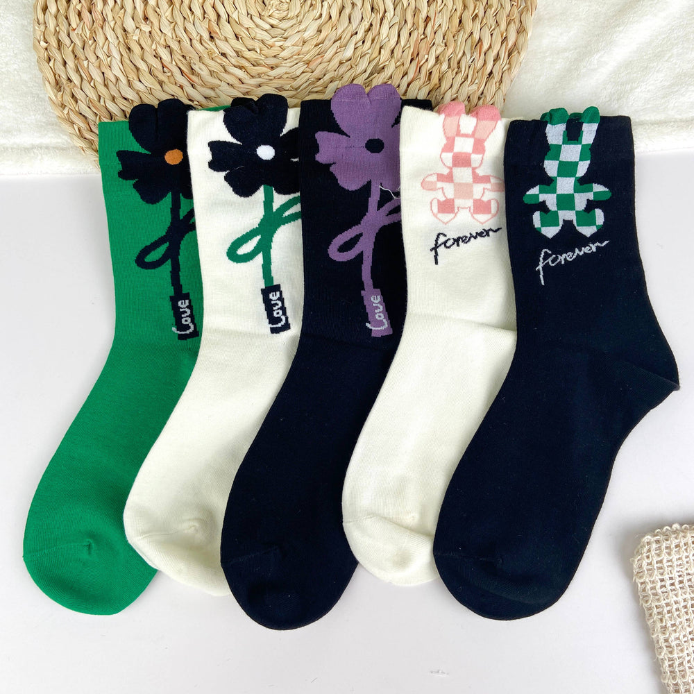 Peek-a-boo Floral Socks