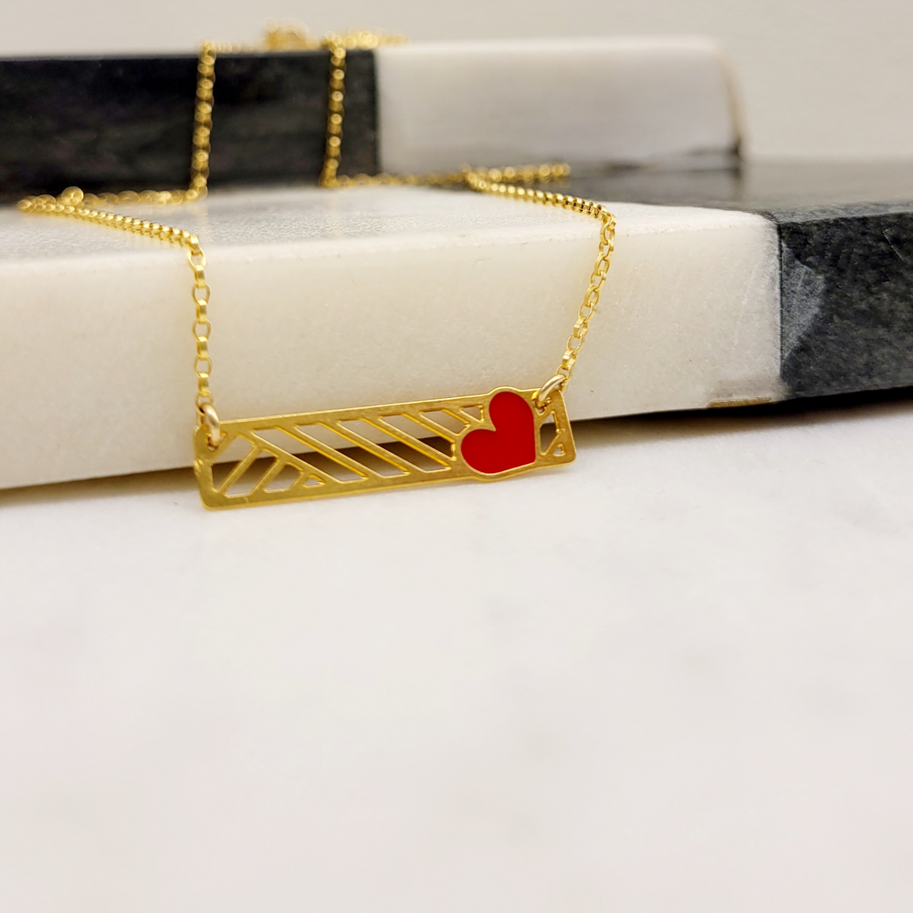 
                  
                    Heart Bar Necklace by Aqua Cherry
                  
                