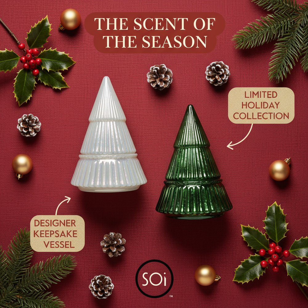 
                  
                    Mistletoe & Holly Glass Tree Vessel Candle: 9oz
                  
                