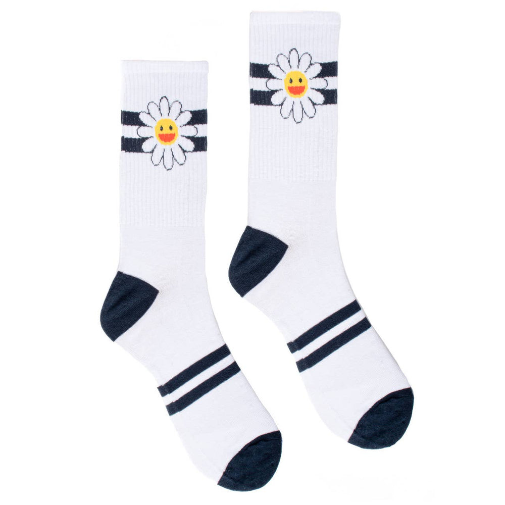 Men's Retro Stripe Daisy Ribbed Socks