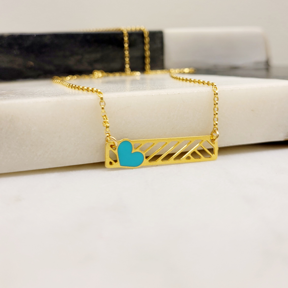 Heart Bar Necklace by Aqua Cherry