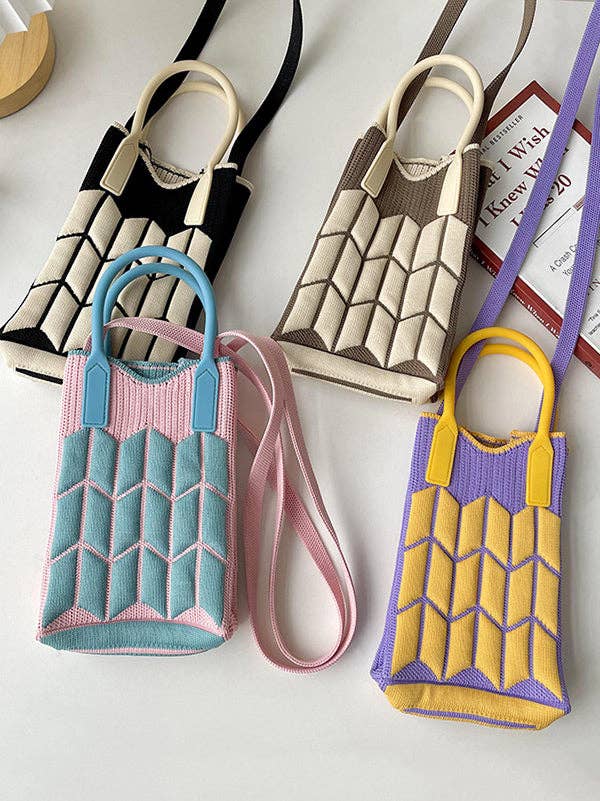 
                  
                    Geometric Knit Phone Sling Bag
                  
                