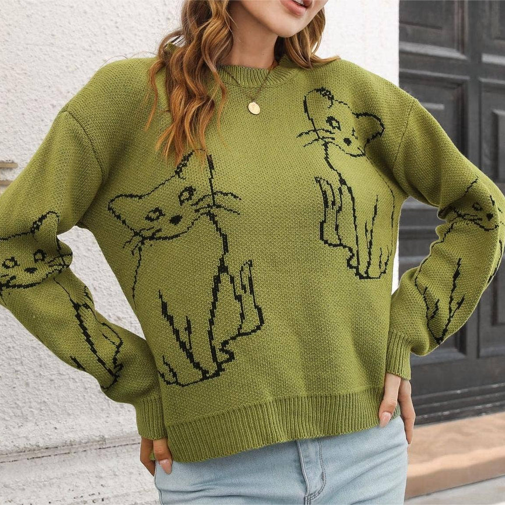
                  
                    Cat Contour Jacquard Knit Sweater
                  
                