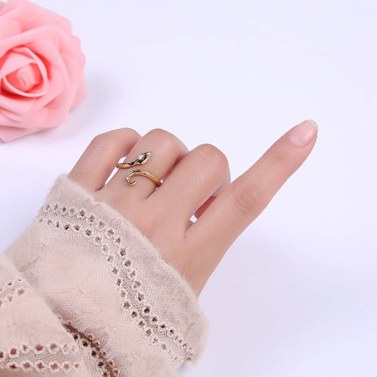 
                  
                    Micro Pave Adjustable Serpent Ring
                  
                