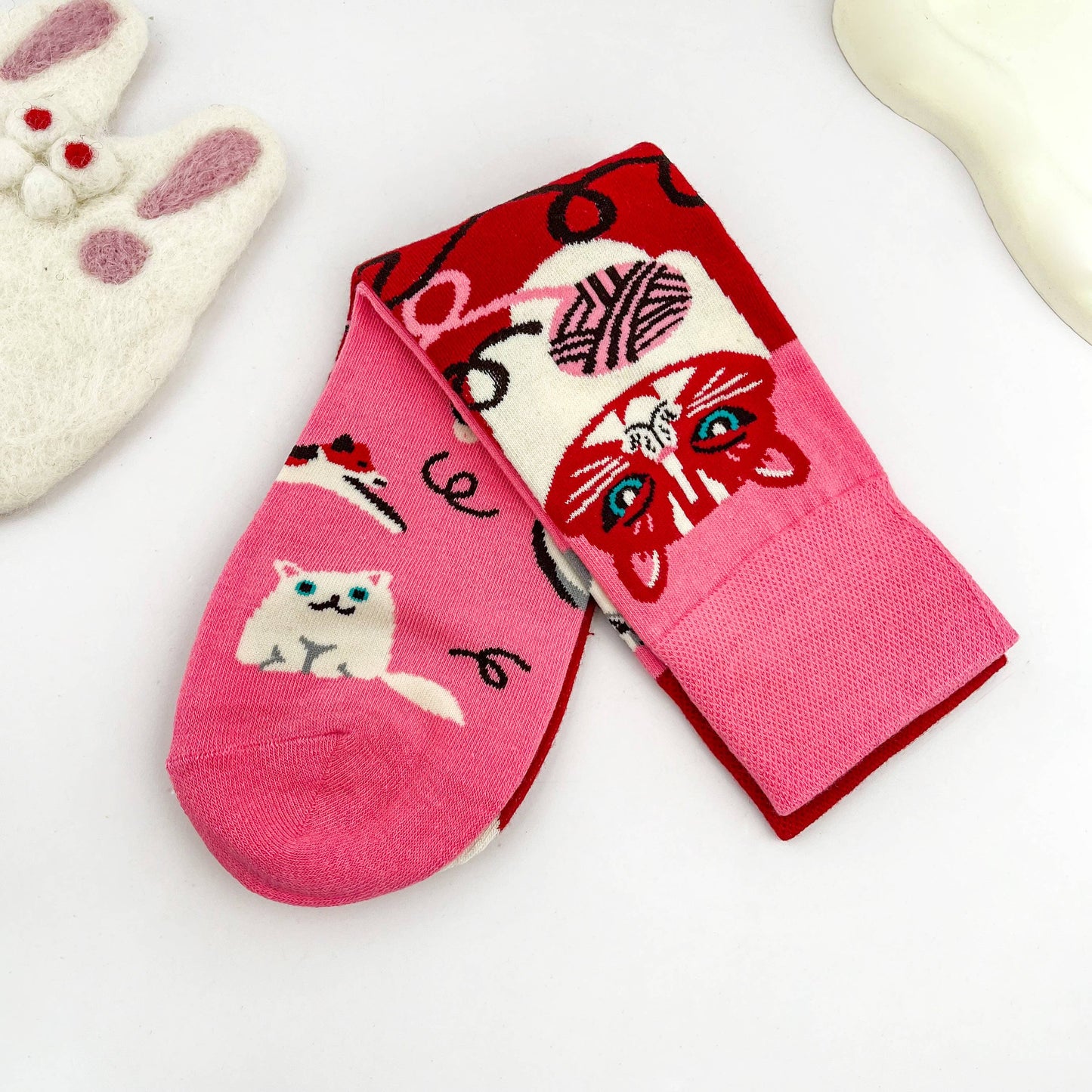 
                  
                    Cherry Tones Mismatch Cat Socks
                  
                