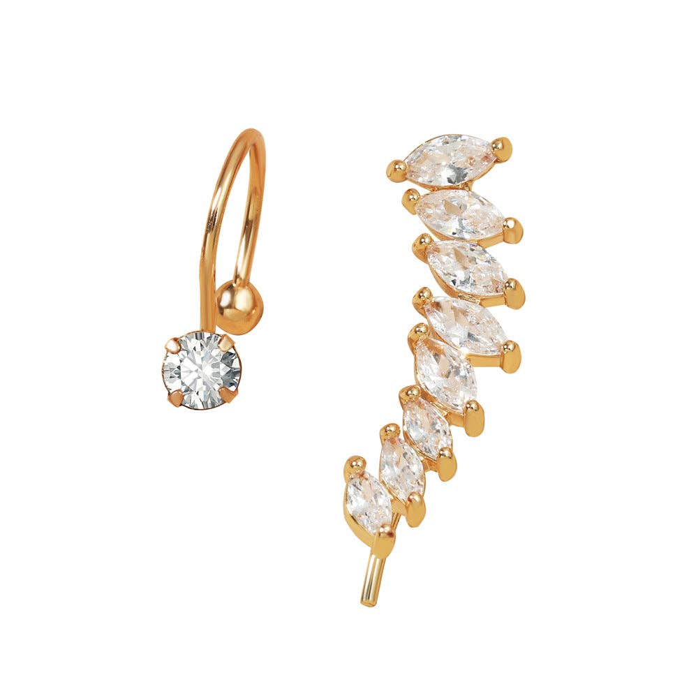 
                  
                    New Geometric Star Shape Ear Clips with Pearl and Zirconia
                  
                