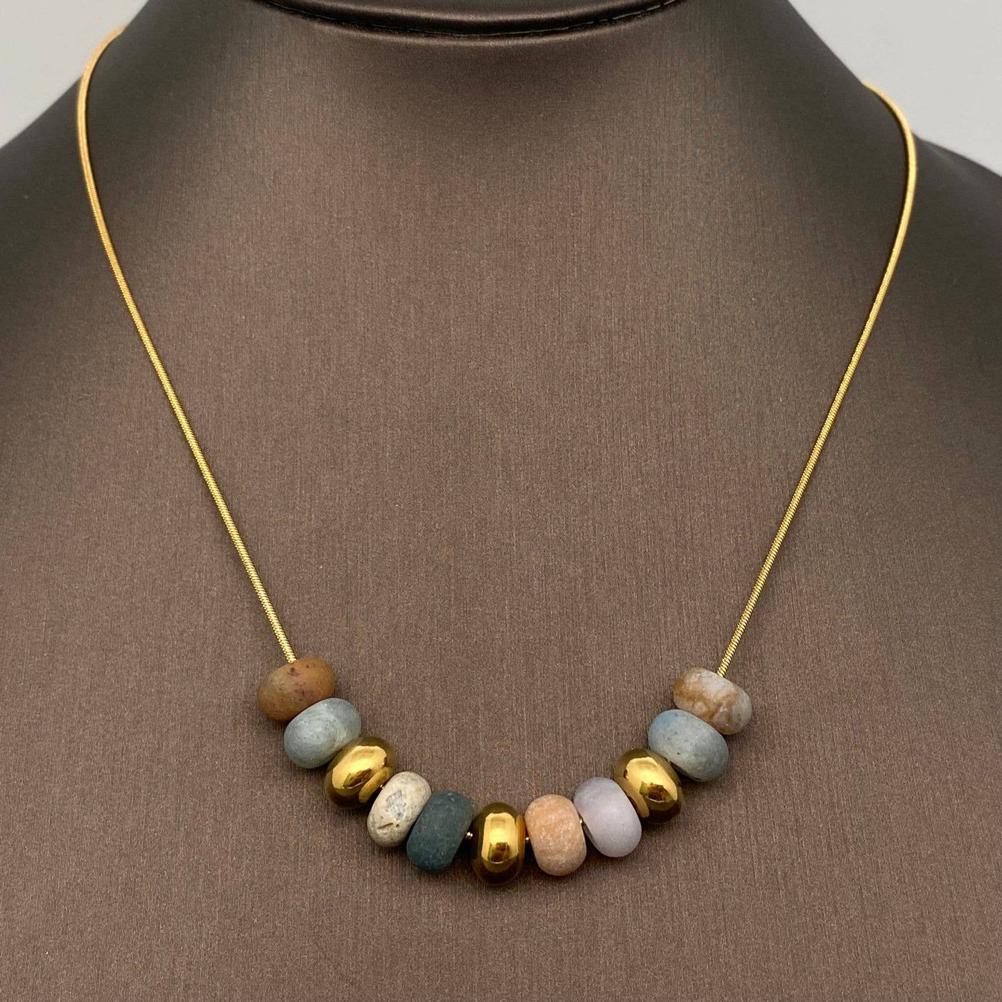 
                  
                    Natural Stone Beaded Gold Necklace
                  
                