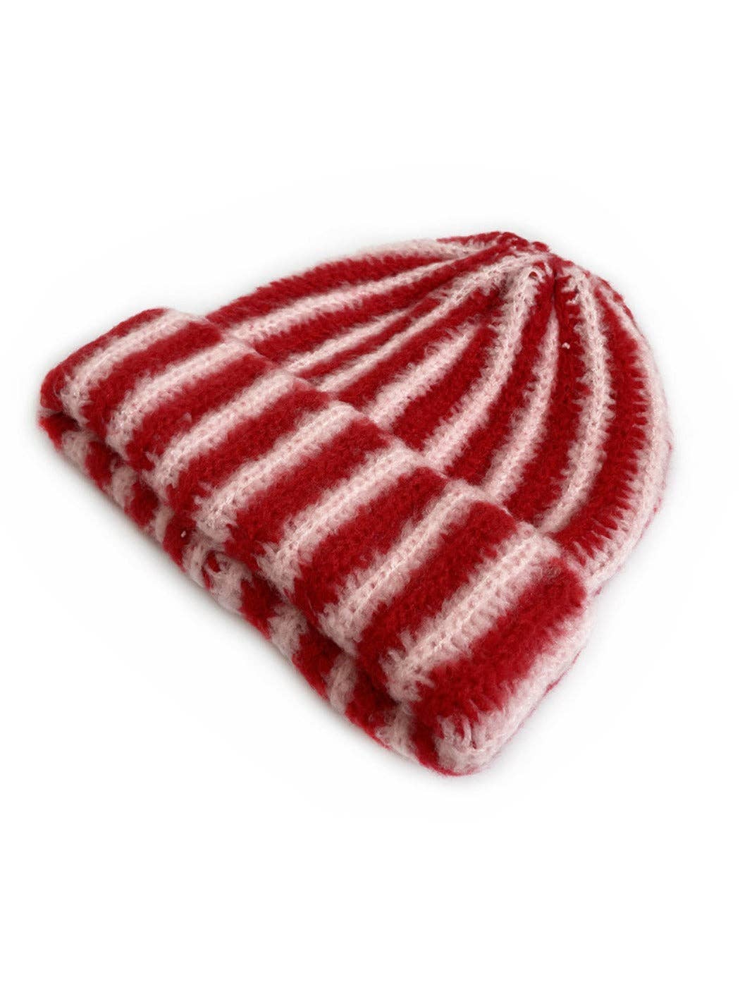 
                  
                    Two-Tone Striped Knit Beanie
                  
                
