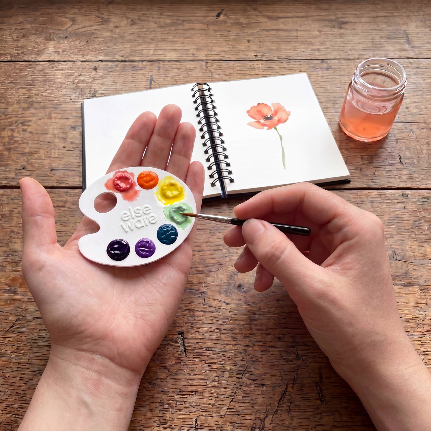 
                  
                    Mini Watercolor Paper Palettes - 5 pack + Mini Paintbrushes
                  
                