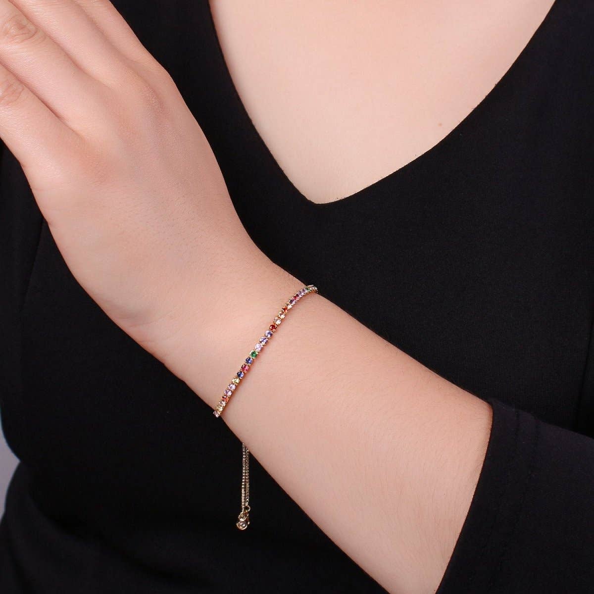 
                  
                    Micro Pave CZ Adjustable Bolo Pull Bracelet
                  
                