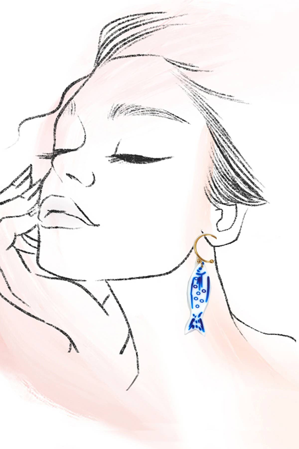 
                  
                    Porcelain Fish Drop Earrings
                  
                