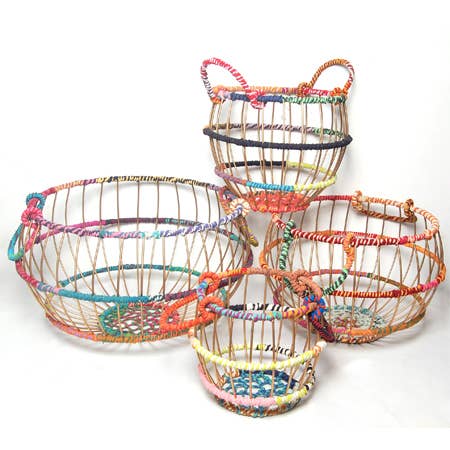 Wire Sphere Jute Baskets