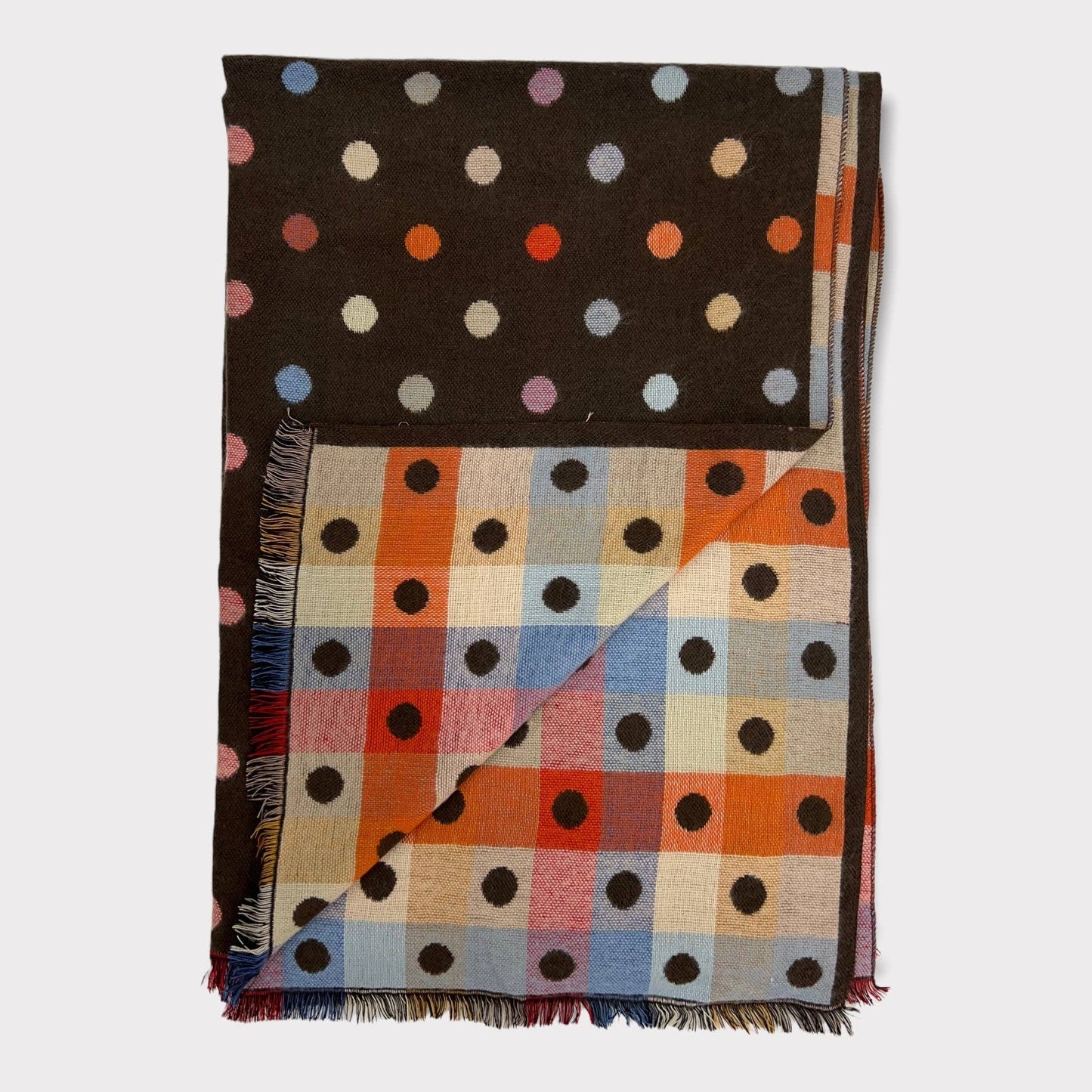 
                  
                    Dots and Checker Reversible Scarf
                  
                