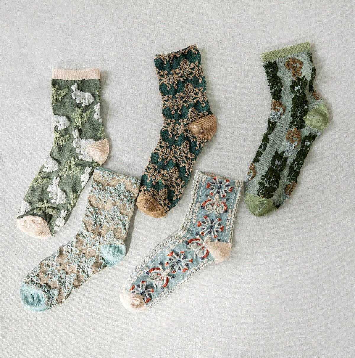 
                  
                    English Country Garden Embossed Socks
                  
                