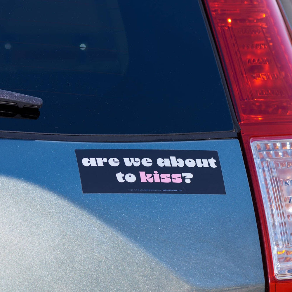 
                  
                    About to Kiss Vinyl Bumper Sticker - Holiday Gift Stocking Stuffer 
                  
                