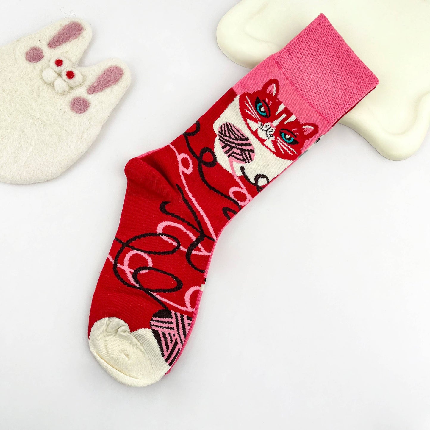 
                  
                    Cherry Tones Mismatch Cat Socks
                  
                