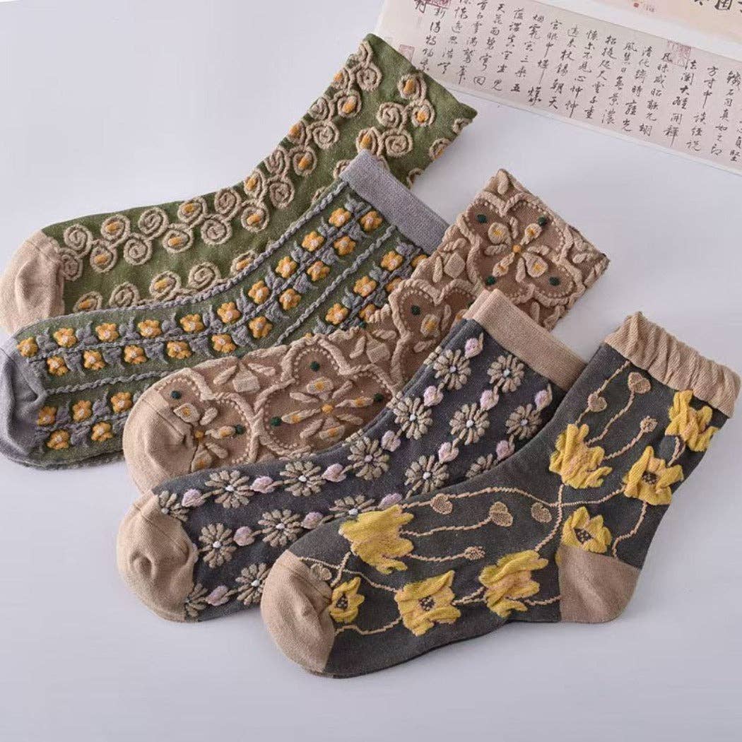 
                  
                    Embossed Cottagecore Socks
                  
                