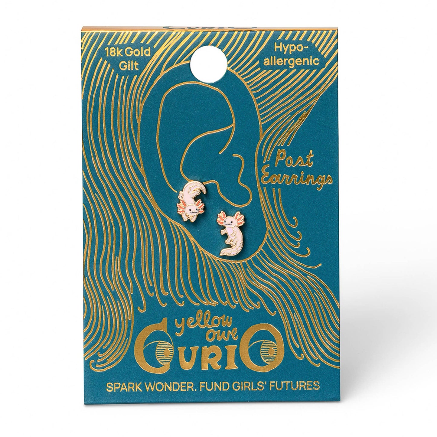 
                  
                    Axolotl Earrings | Gold Mismatched Studs
                  
                