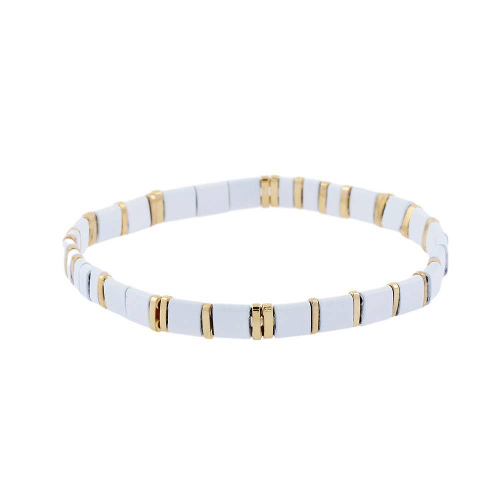 
                  
                    Glass TILA + Hematite Beaded Elastic Bracelets (Collection B)
                  
                