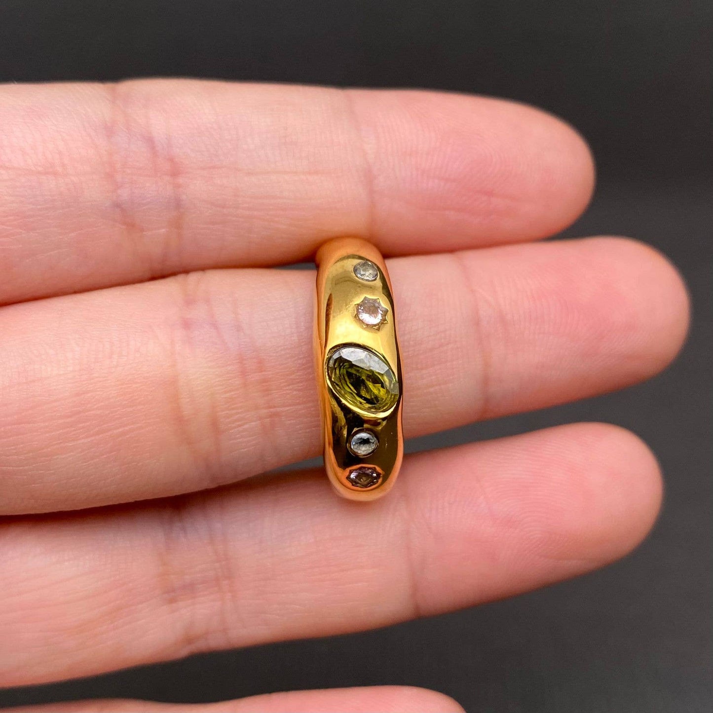 
                  
                    Colored CZ Inlaid Ring
                  
                