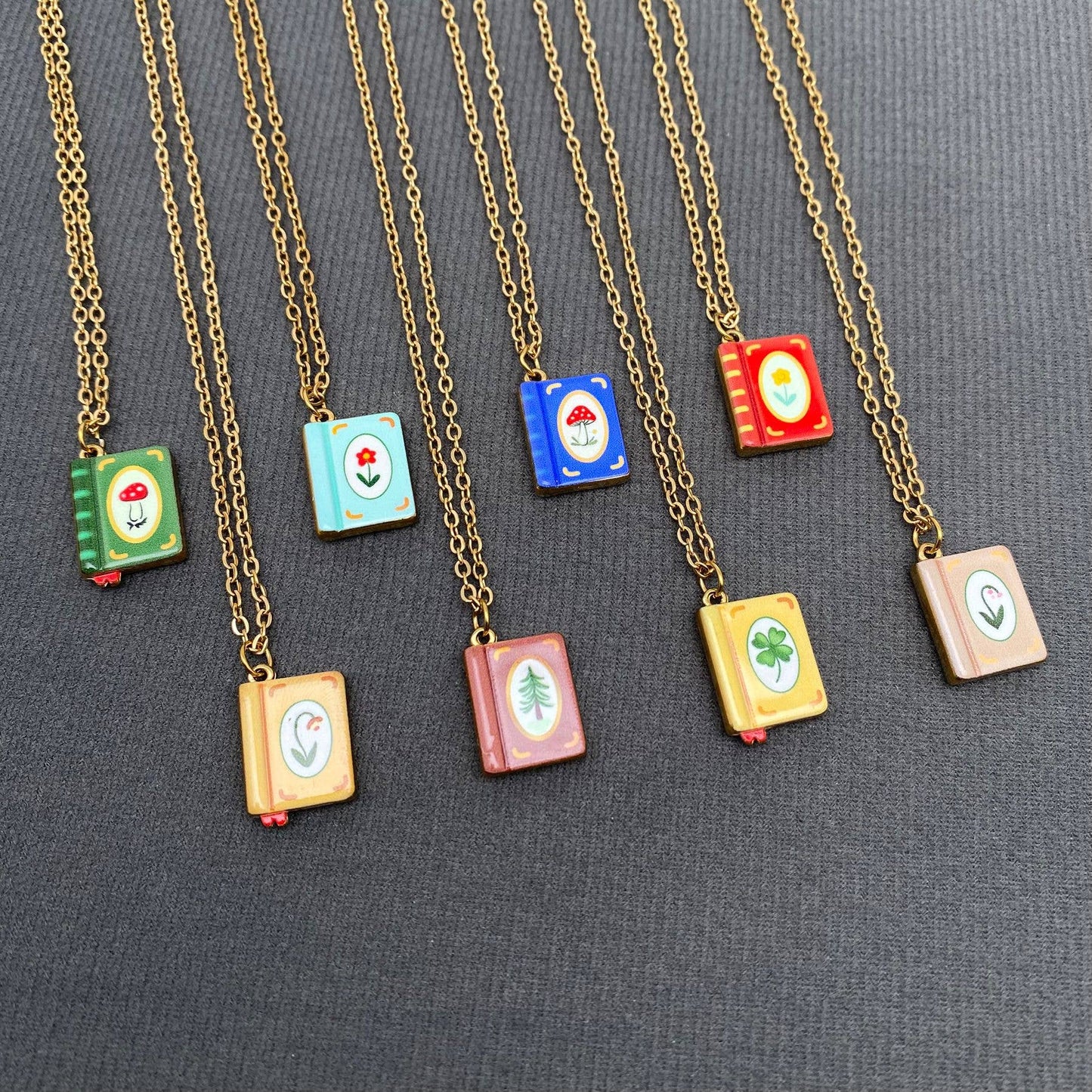 
                  
                    Enamel Book Charm Necklace
                  
                