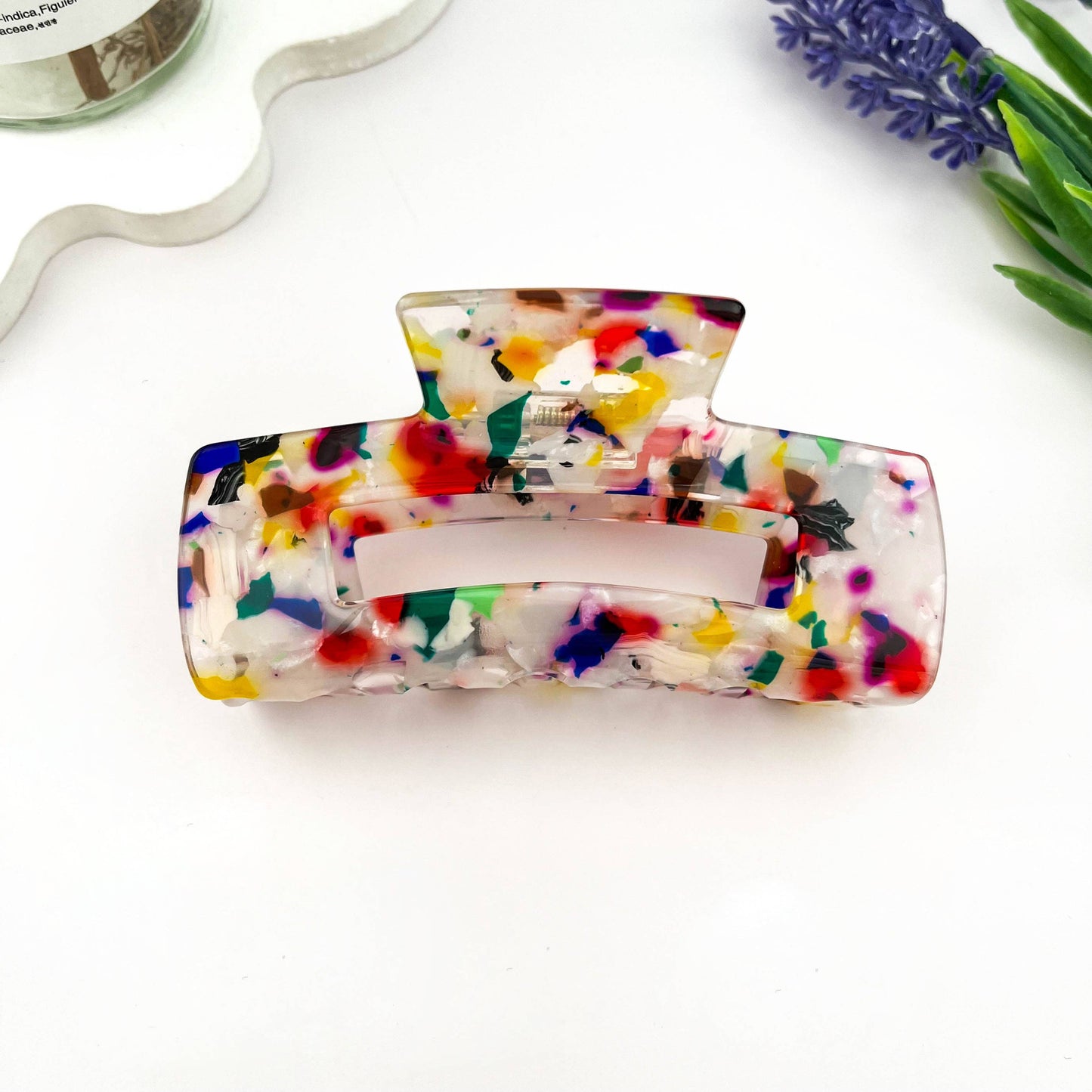 
                  
                    Raibow Terrazzo Rectangle Hair Claw
                  
                