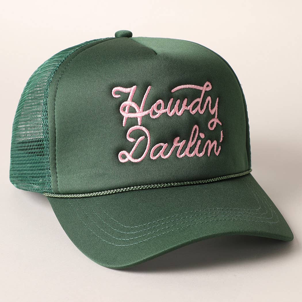 
                  
                    Howdy Darlin' Satin Embroidered Trucker Cap
                  
                