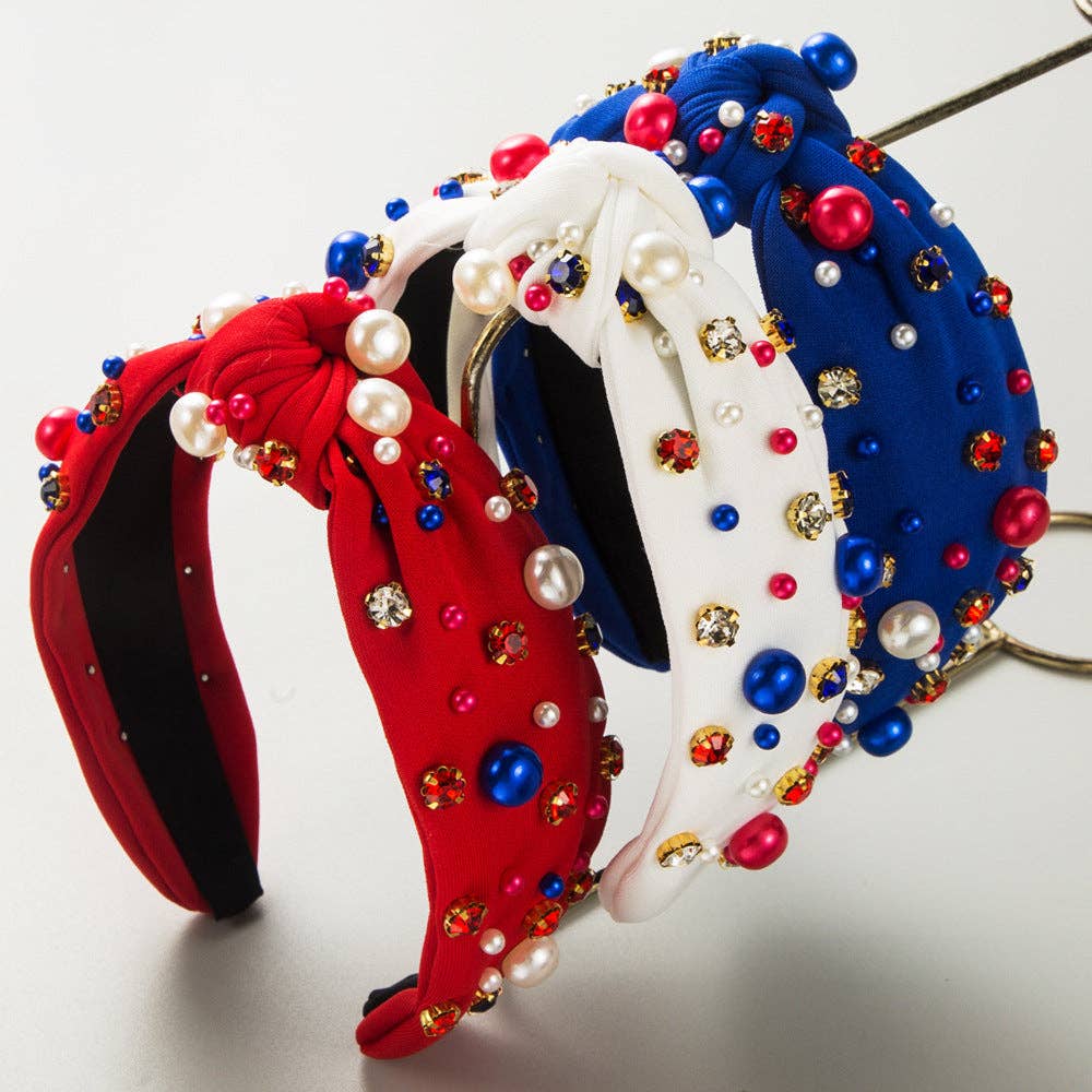
                  
                    Pearl Studded Top Knot Headband
                  
                