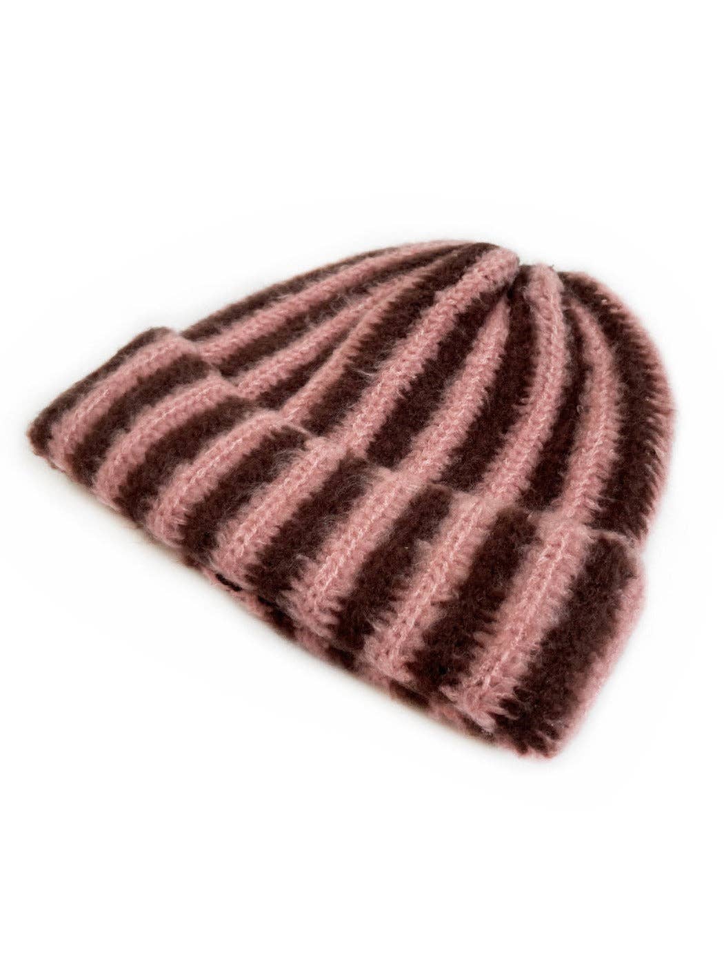
                  
                    Two-Tone Striped Knit Beanie
                  
                