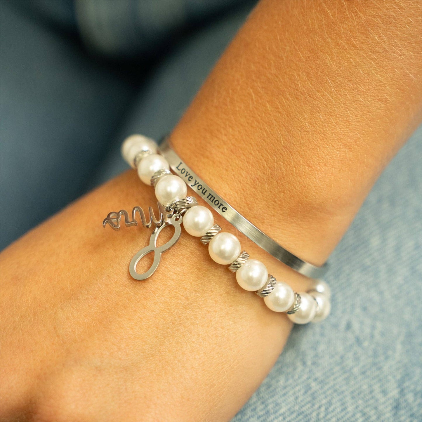 
                  
                    "Love You More" Engraved Cuff Bracelet
                  
                