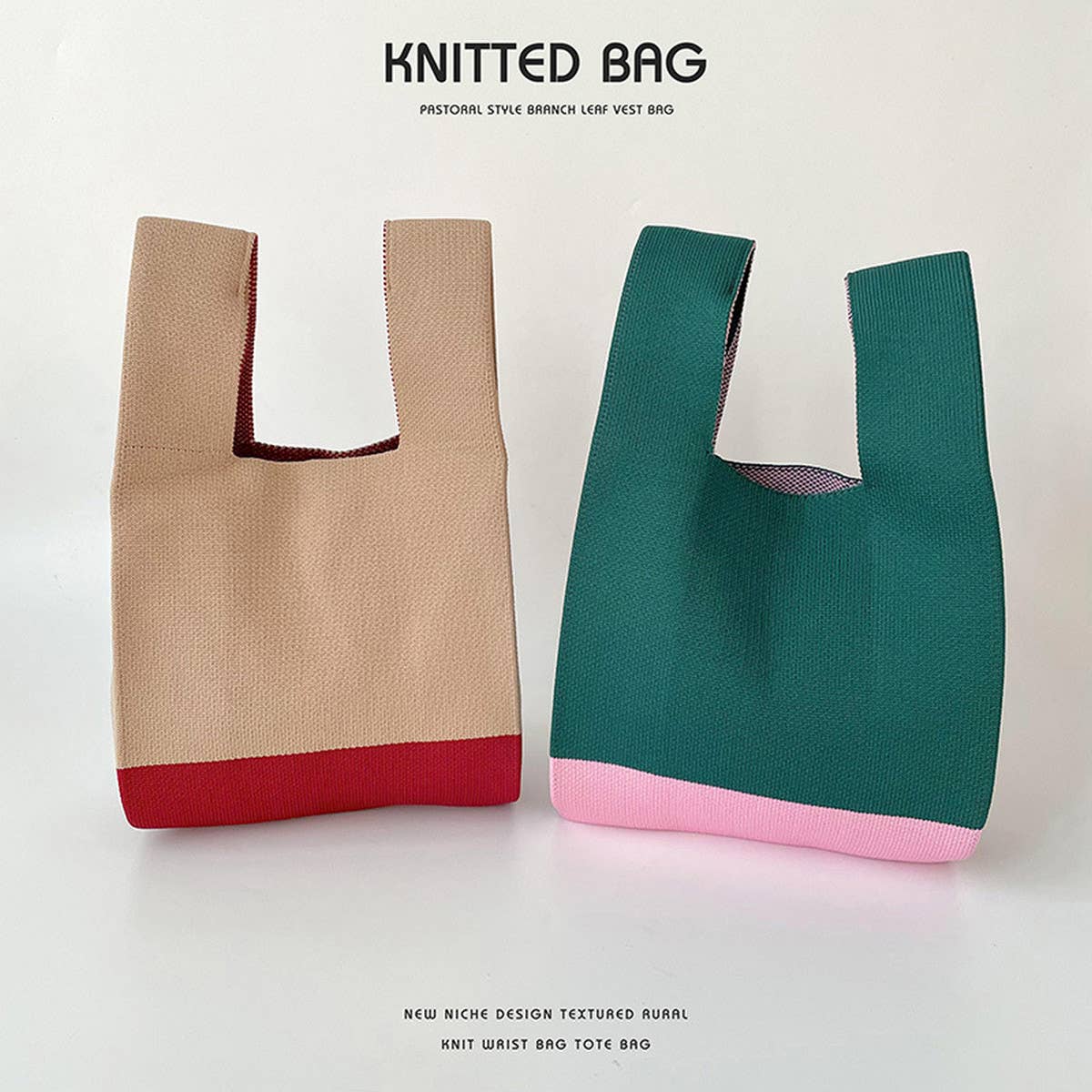 
                  
                    Knit Tote: Minimalist Color Block
                  
                